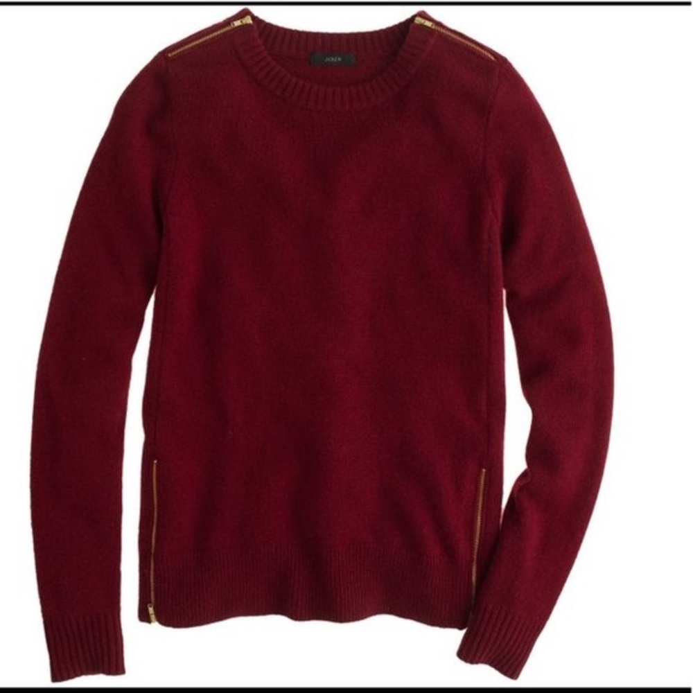 J. Crew Zipper Detail Wool Sweater